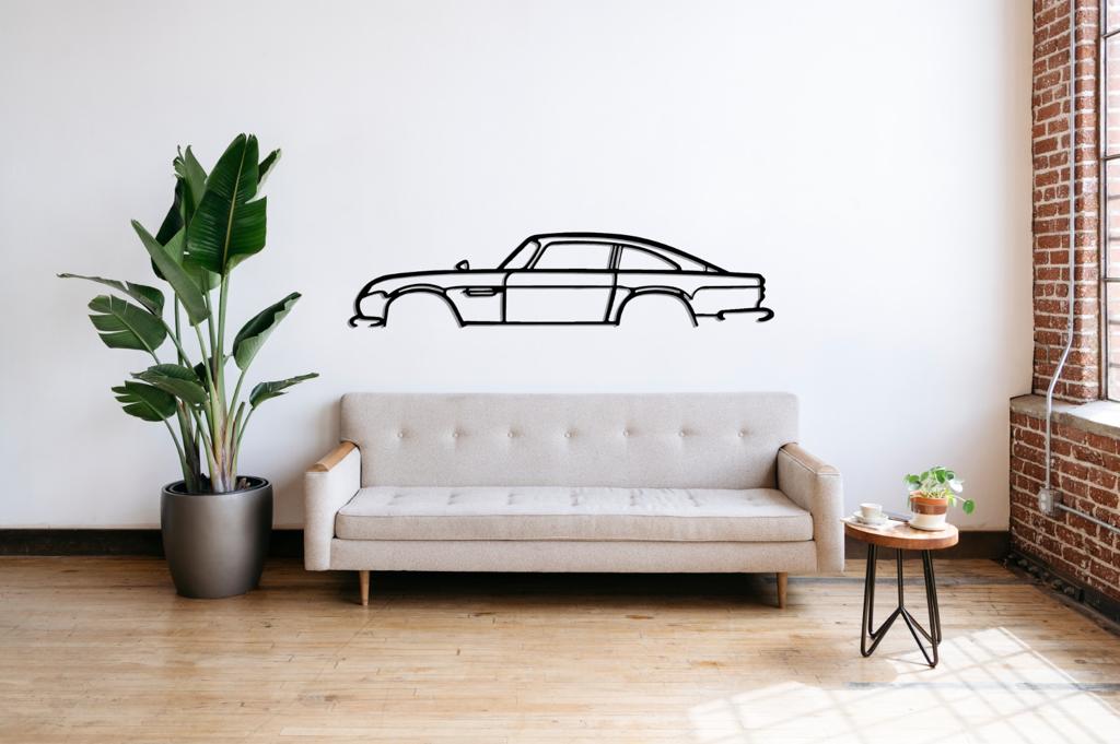 Aston DB6 Silhouette Large Metal Wall Art