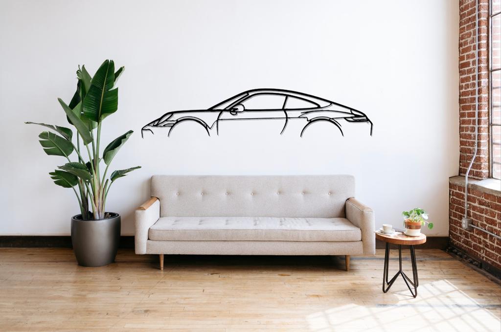 911 Model Silhouette Large Car Metal Wall Art