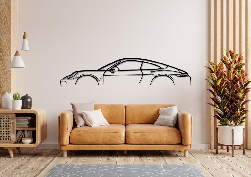 911 Model Silhouette Large Car Metal Wall Art