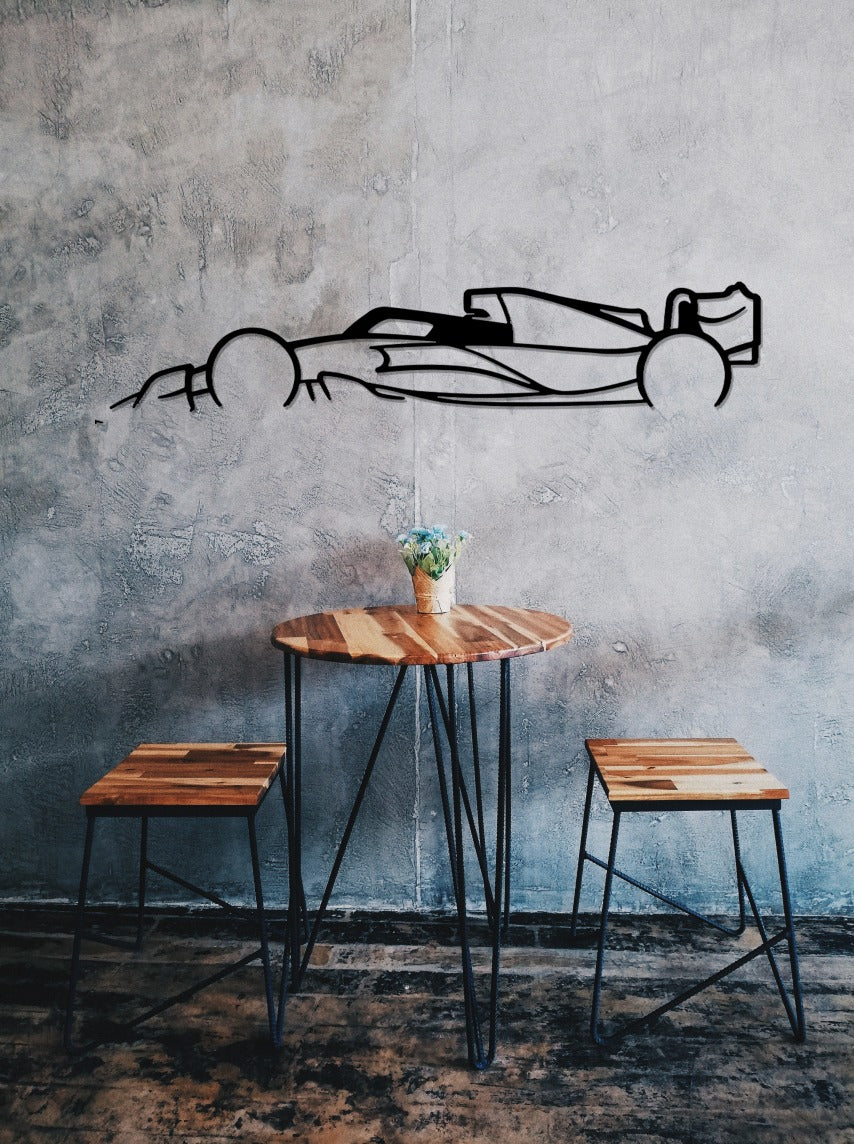 F1 Car Silhouette Large Metal Wall Art, Formula One Garage Decor, Decor Of Car